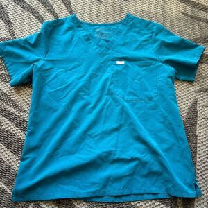 FIGS Women's Techical Collection  Scrub‎ Top Turquoise XL